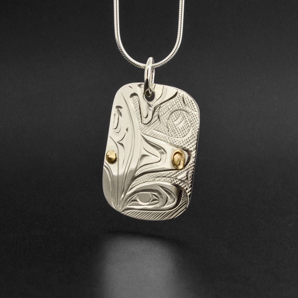 Killerwhale - Silver Pendant with 14k Gold