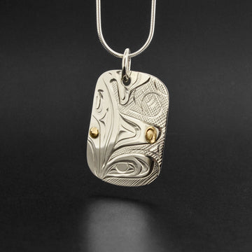 Killerwhale - Silver Pendant with 14k Gold