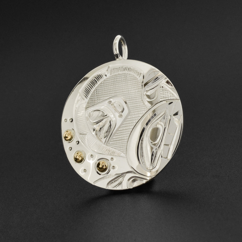 Killerwhale - Silver Pendant with 14k Gold