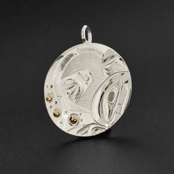 Killerwhale - Silver Pendant with 14k Gold