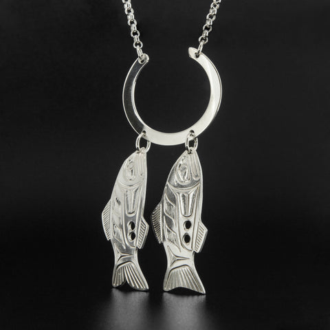 Salmon Renewal - Silver Necklace