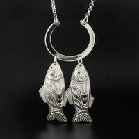 Salmon Renewal - Silver Necklace