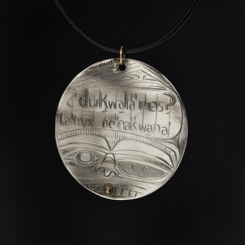 Transformation of Language - Silver Pendant with 14k Gold