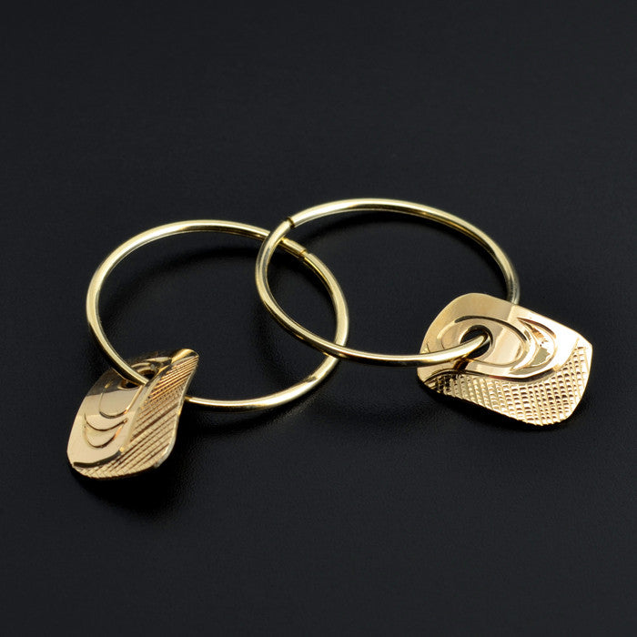 Wing - 14k Gold Hoop Earrings