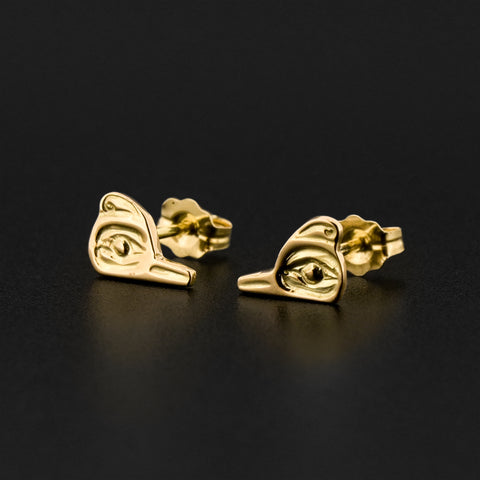 Hummingbird - 14k Gold Stud Earrings