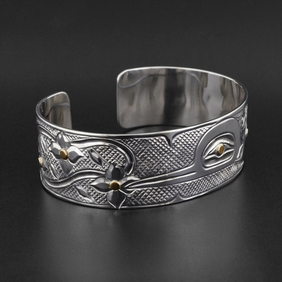 Hummingbird - Silver Bracelet with 14k Gold
