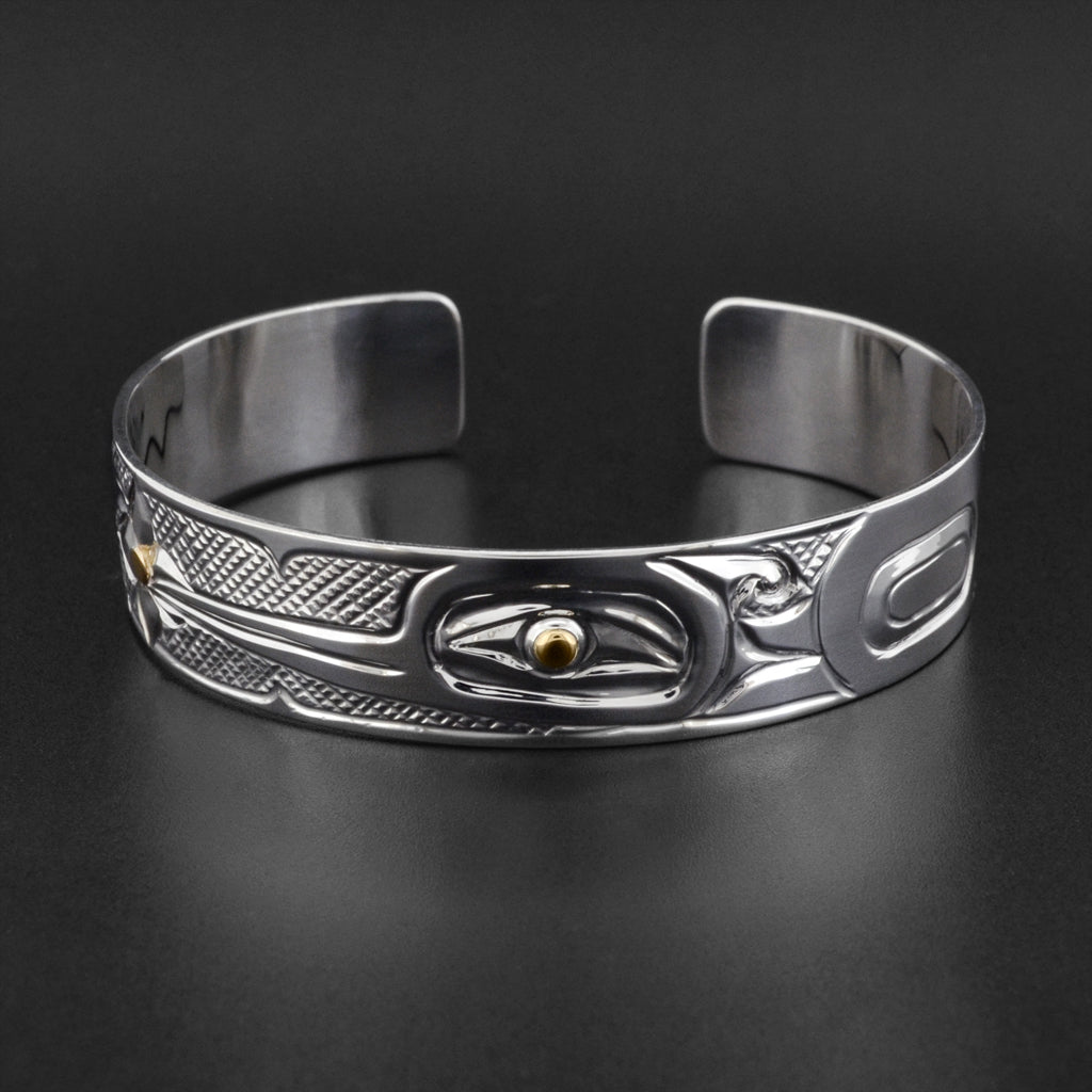 Hummingbird - Silver Bracelet with 14k Gold