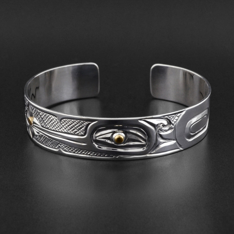 Hummingbird - Silver Bracelet with 14k Gold