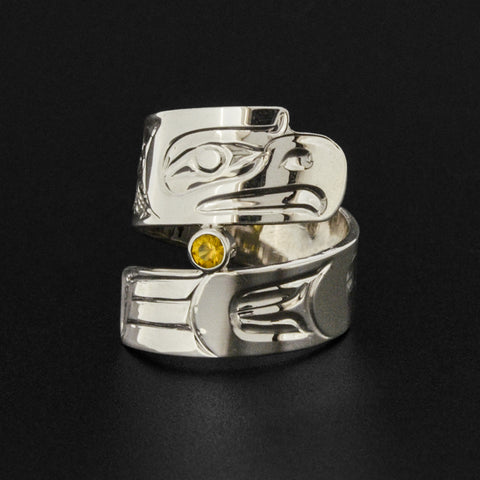Eagle - Silver Ring with Citrine