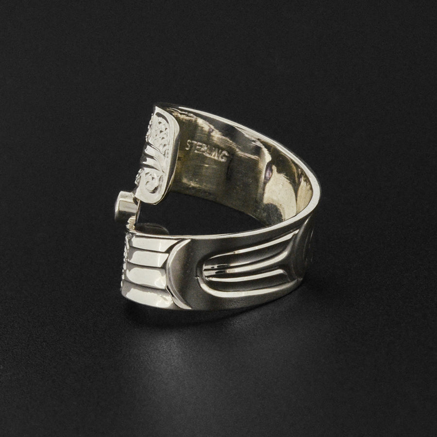 Hummingbird - Silver Ring with Amethyst