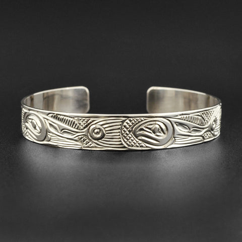 School of Salmon - Silver Bracelet