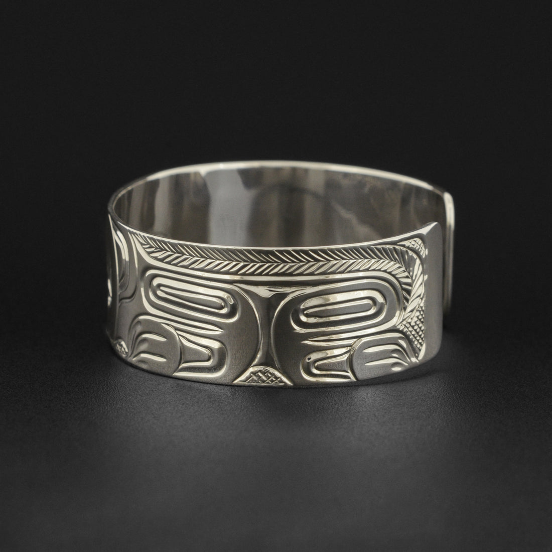 Wolf and Moon - Silver Bracelet