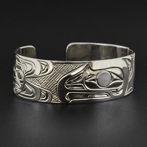 Raven and Sun - Silver Bracelet