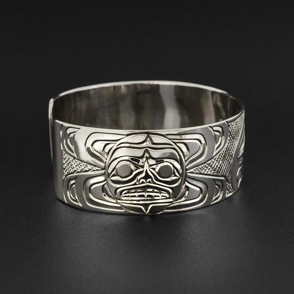 Raven and Sun - Silver Bracelet