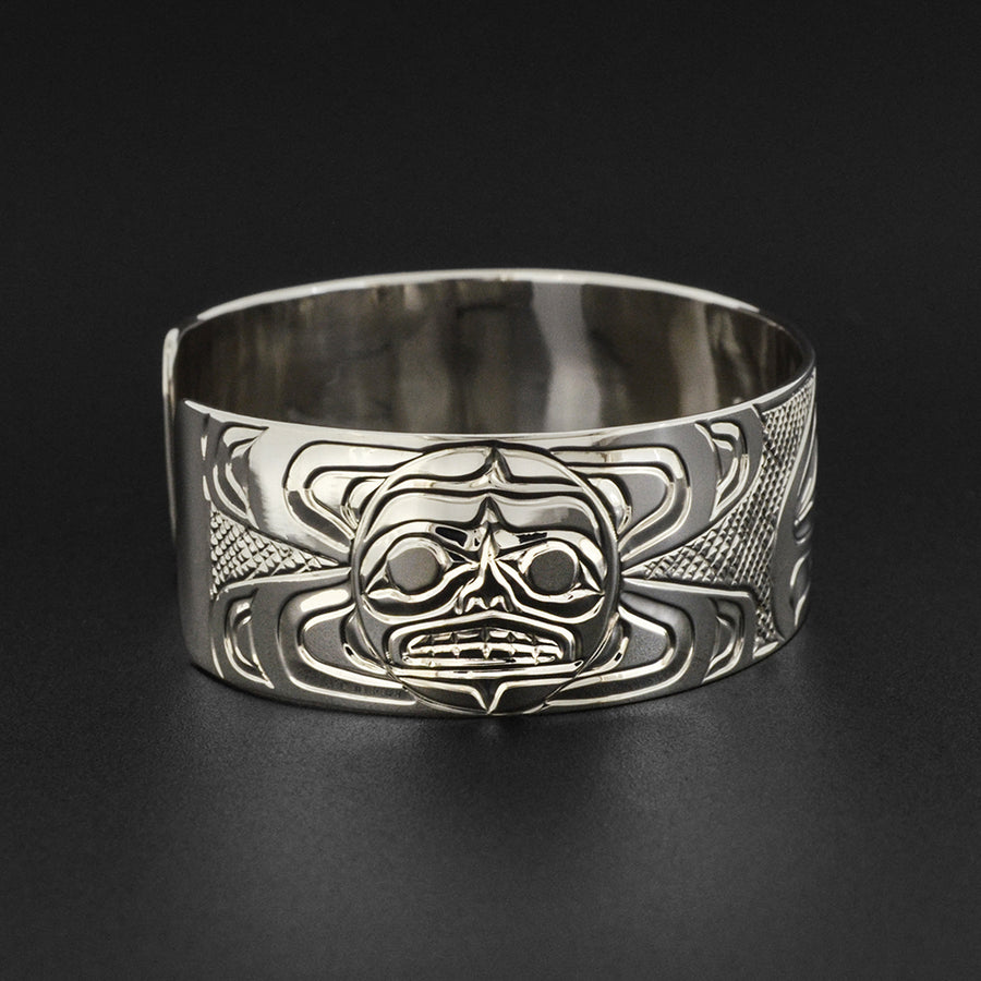 Raven and Sun - Silver Bracelet