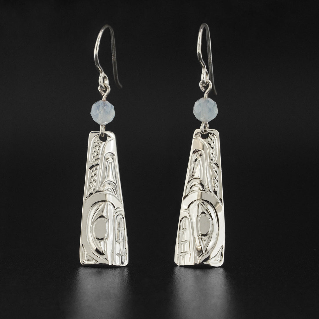 Killerwhale - Silver Earrings with Aquamarine