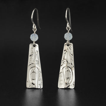 Killerwhale - Silver Earrings with Aquamarine