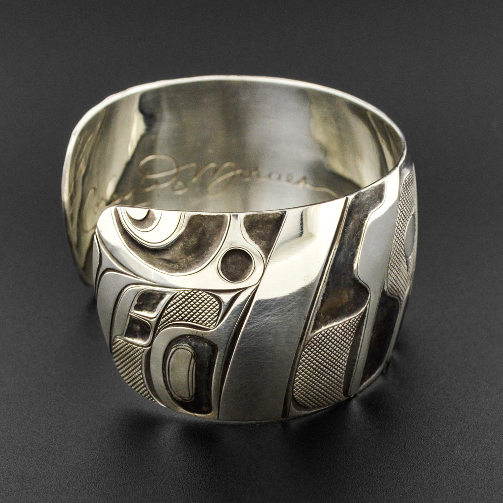 Abstract - Oxidized Silver Bracelet