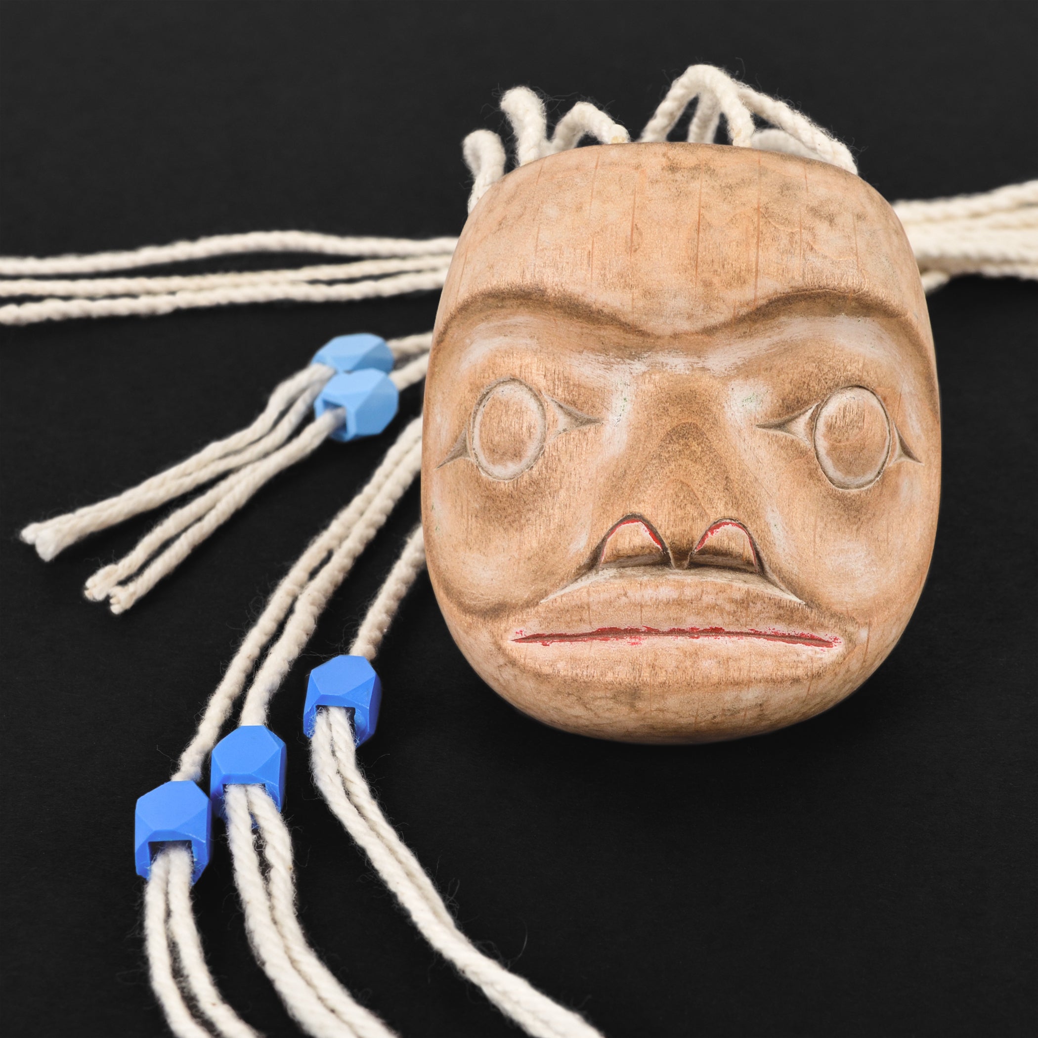 Reflections Out of Time - Alder Mask on Cotton Necklace – Lattimer Gallery