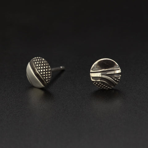 Abstract - Silver Stud Earrings