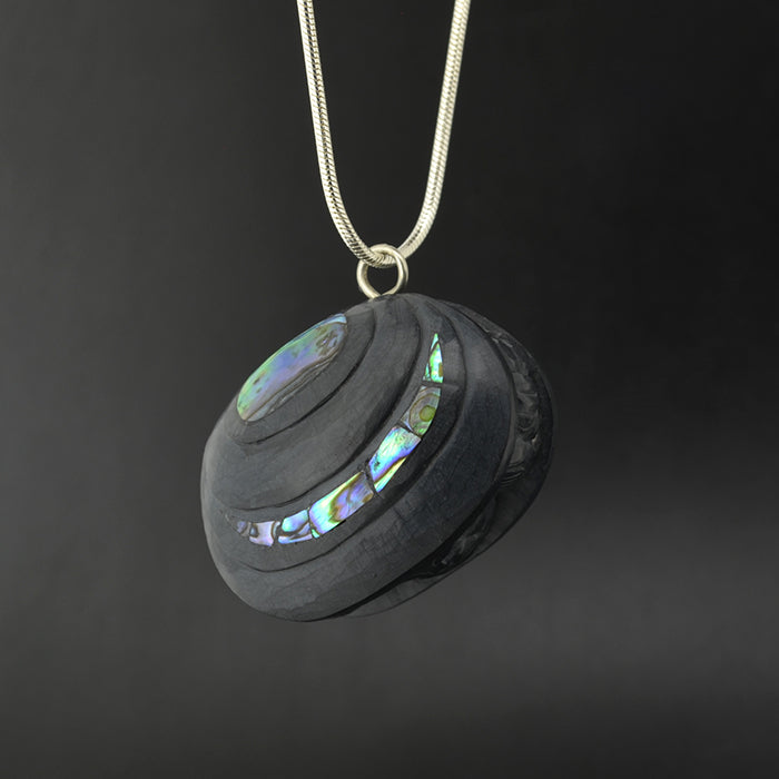 First Men - Argillite Pendant with Abalone Inlays