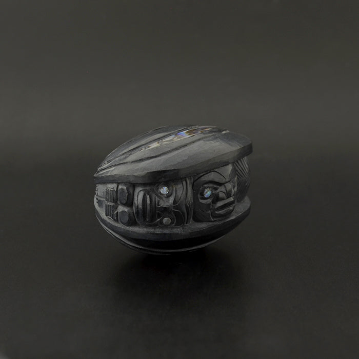 First Men - Argillite Pendant with Abalone Inlays