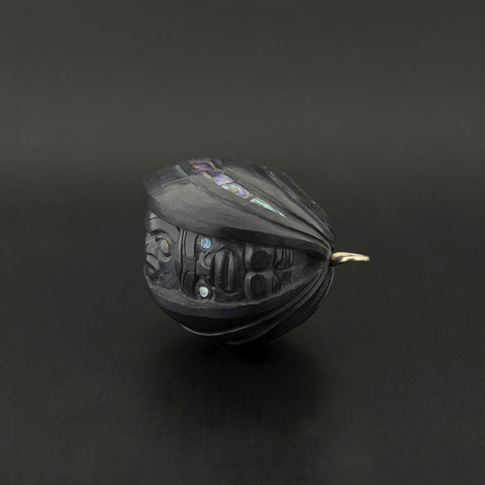First Men - Argillite Pendant with Abalone Inlays