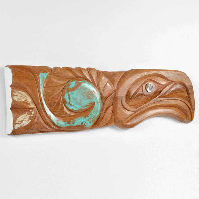When the Raven Catches the Wolf's Tail - Red Cedar Panel
