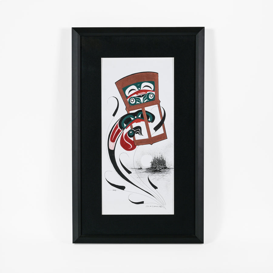 Frog Carrying Copper - Mixed Media on Paper
