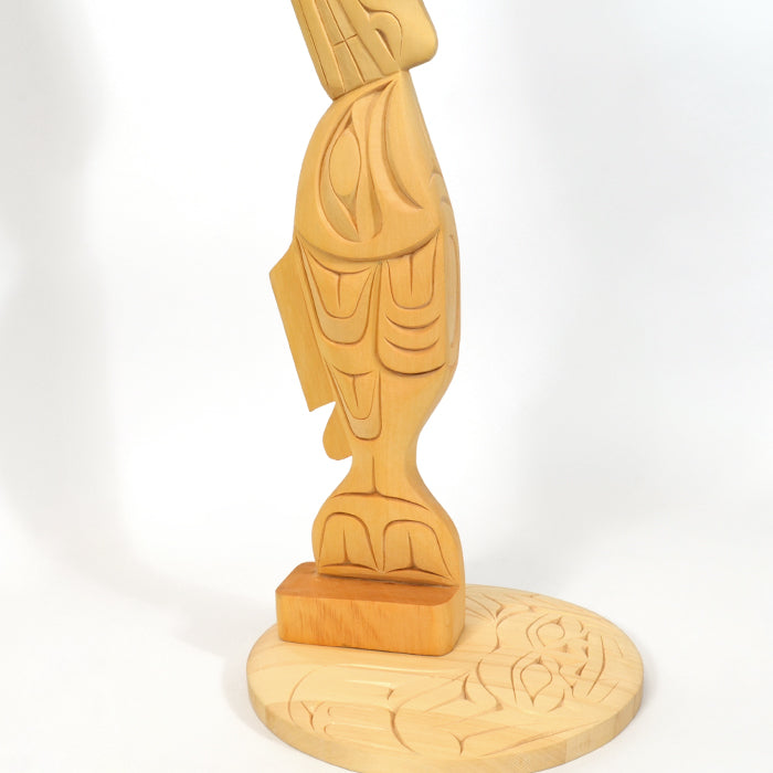 Heron, Seal, Salmon and Frog - Yellow Cedar Sculpture