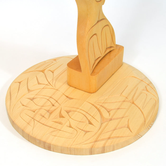 Heron, Seal, Salmon and Frog - Yellow Cedar Sculpture
