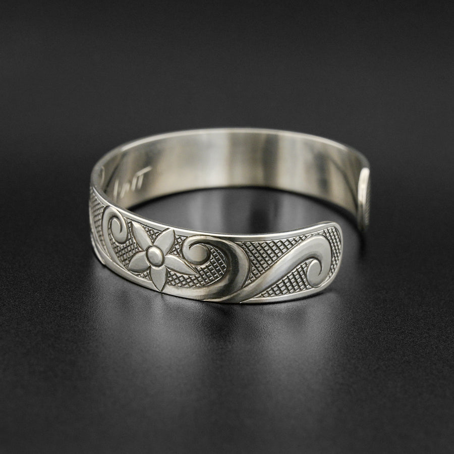 Salmonberry Blossom - Silver Bracelet