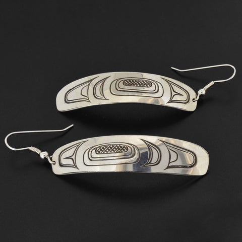 Whale - Silver Earrings