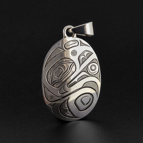 Raven and Sun - Silver Pendant