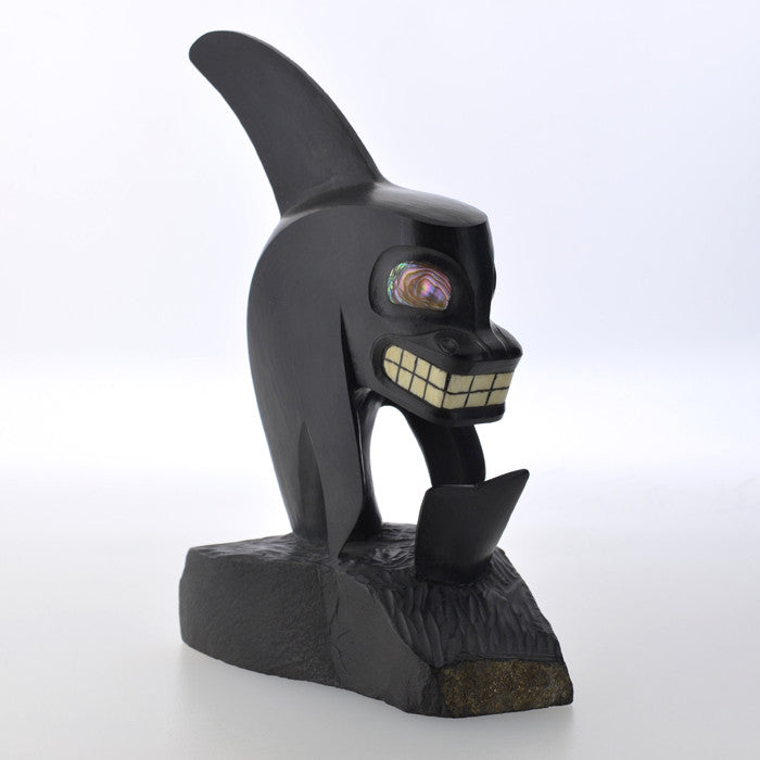Killerwhale - Argillite Sculpture with Abalone