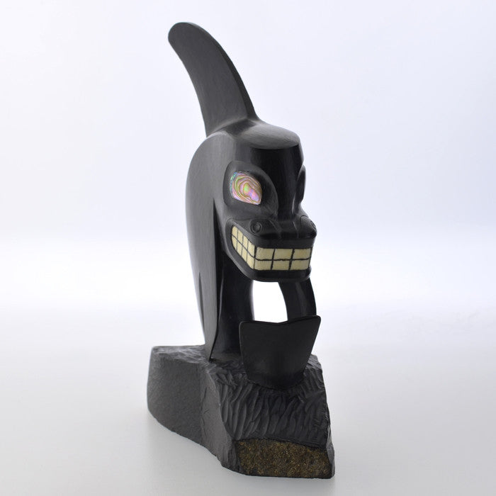 Killerwhale - Argillite Sculpture with Abalone