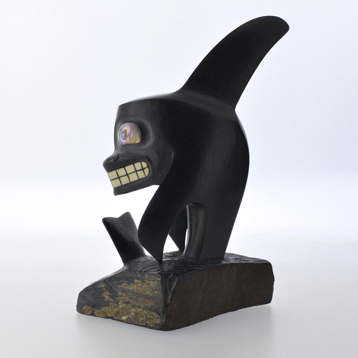 Killerwhale - Argillite Sculpture with Abalone