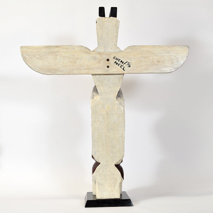Thunderbird and Chief - Red Cedar Model Totem Pole