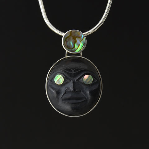 Kung Gee Dee - Argillite and Silver Pendant