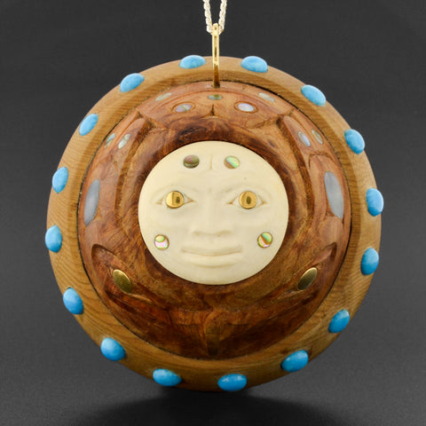 Moon and Its Universe - Boxwood Pendant