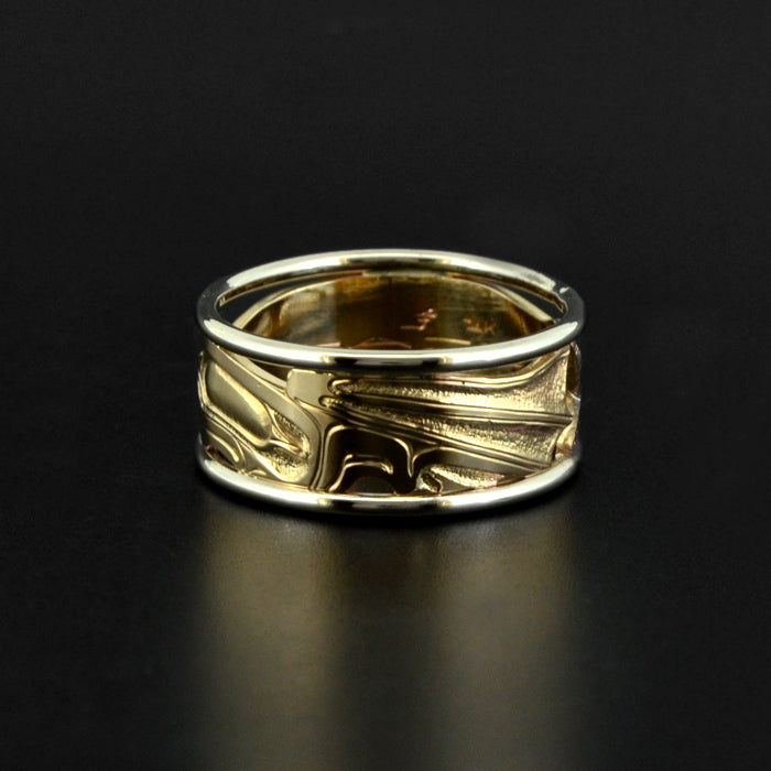Frog and Eulachon - 14k Gold Ring