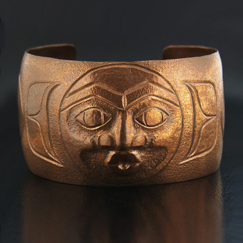 Moon - Repoussé Copper Bracelet