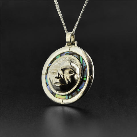 Moon - Silver Pendant with Abalone