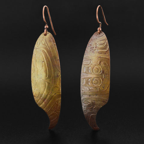 Feather - Copper Earrings