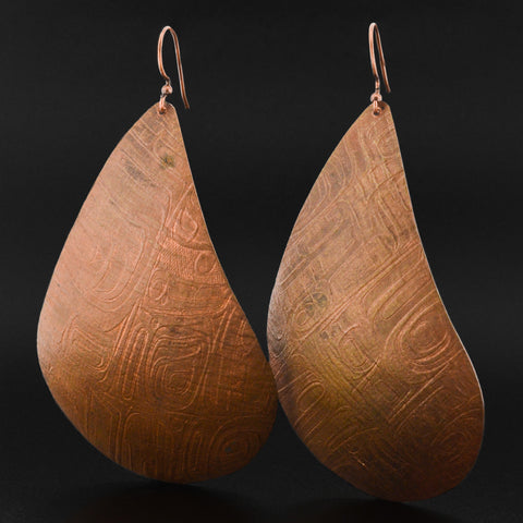 Raindrop (Large) - Copper Earrings