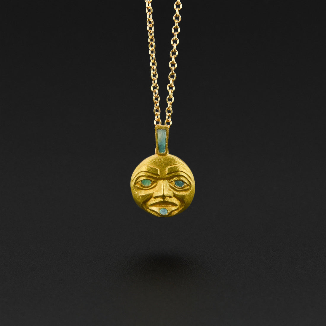 Female Moon - 22k Pendant with Abalone