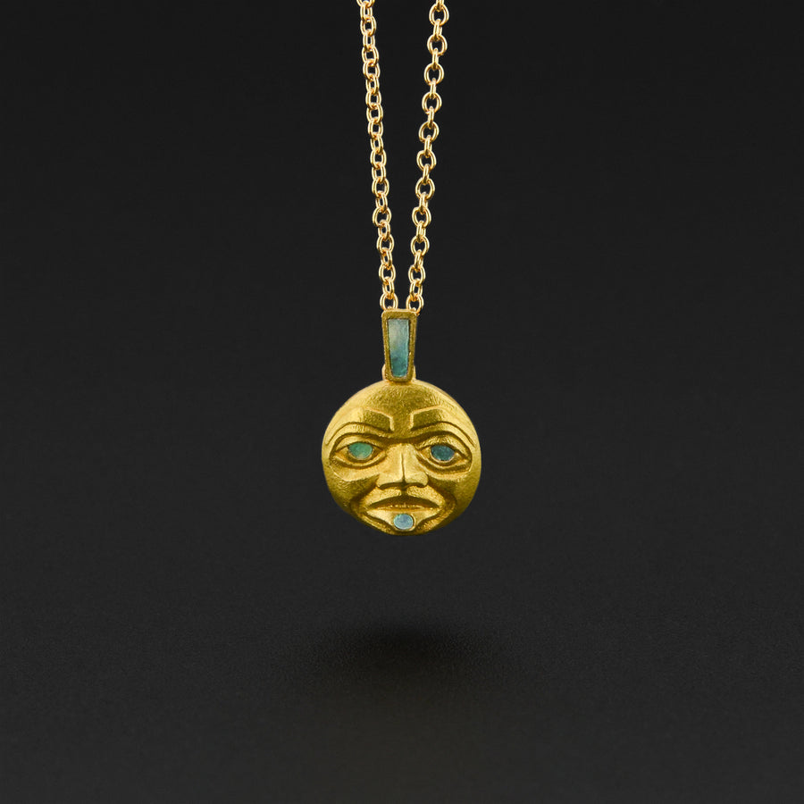 Female Moon - 22k Pendant with Abalone