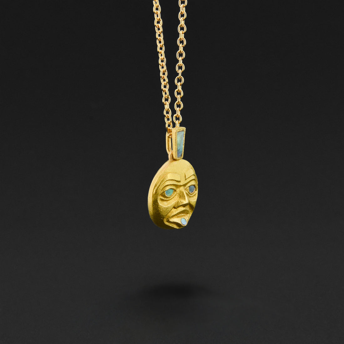 Female Moon - 22k Pendant with Abalone