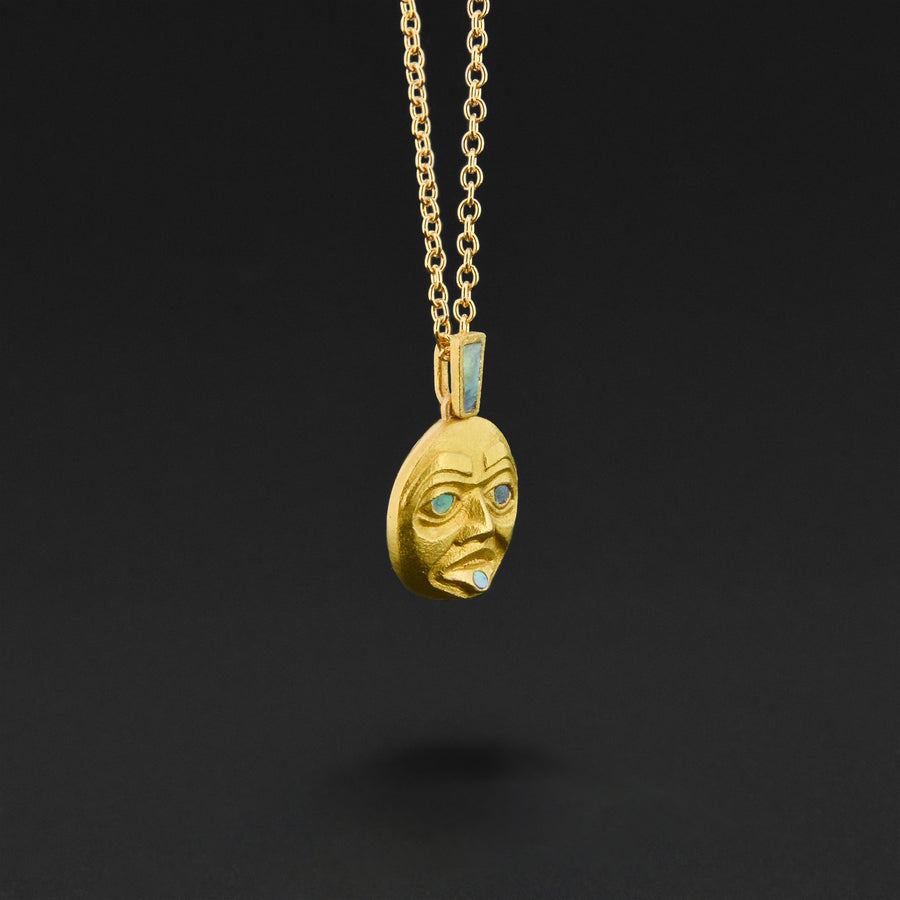 Female Moon - 22k Pendant with Abalone