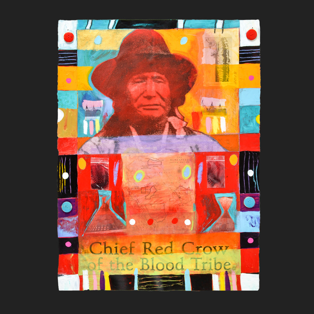 Chief Red Crow of the Blood Tribe - Mixed Media on Paper